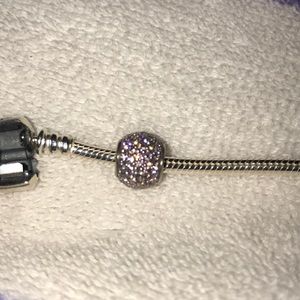 Light pink, diamond pandora charm
